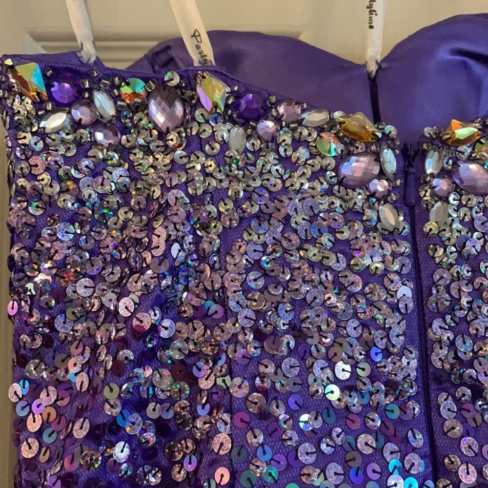 Dark Purple Prom Dress Sequin Mermaid Formal Evening Dress With Split Y5639 main image 0